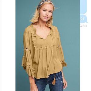 ANTHROPOLOGIE: Gold Blouse